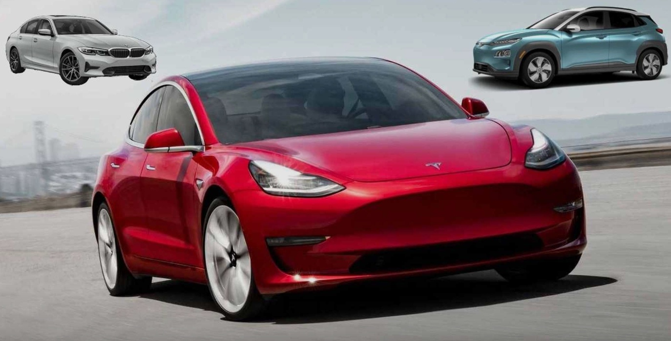 Tesla Model 3 Faces Off Against Hyundai Kona Electric, BMW 3 Series